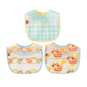 akachan honpo - 用餐圍兜3件組-松鼠