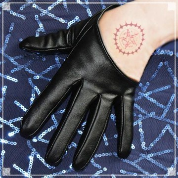 辣妹Lolita黑色pu皮半掌朋克哥特跳舞制服手套女高級感短款配飾