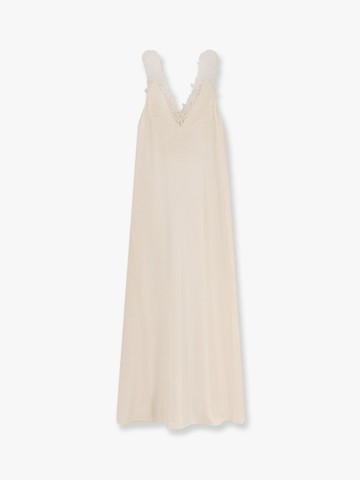 Long silk dress with lace details - ROHE - gender_Woman
