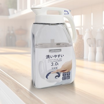 日本製 Lustroware 岩崎可橫放按壓式耐熱冷水壺-3.0L-1支