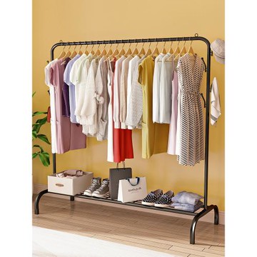 簡易衣帽架單桿式晾衣架落地室內折疊掛衣架子家用臥室衣服收納架