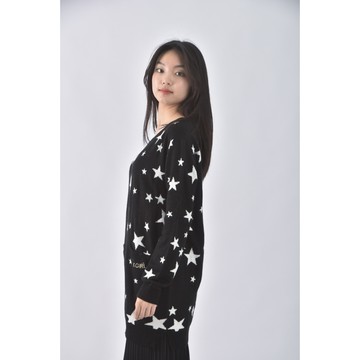 (L) x girl星星黑色長袖上衣二手衣