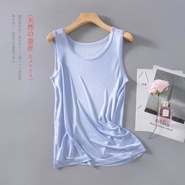 高檔桑蠶絲男士背心真絲寬松夏季無袖內衣大碼針織上衣寬肩背心男