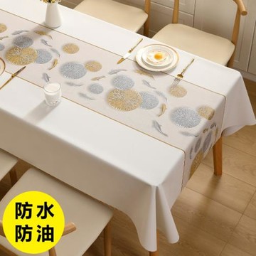 5新桌布防水防油防燙免洗餐桌茶幾長方形臺布桌墊輕奢感