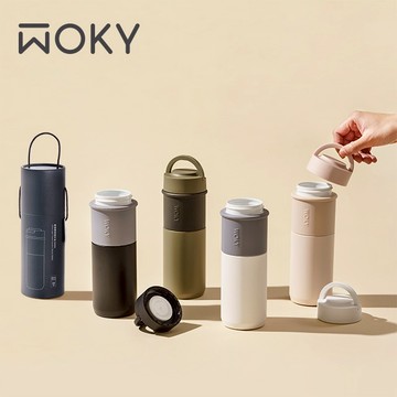 【WOKY 沃廚】陶瓷環保提手杯500ml(5色可選)