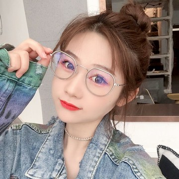 年度韓版最新款多邊形時尚個性防藍光平光眼鏡74098