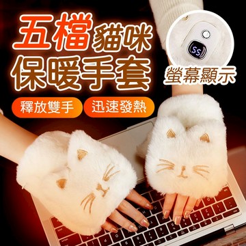 『現貨五檔調溫💥』智能速熱穿戴手套 可穿戴控溫手套 貓咪恆溫暖手寶 數顯貓掌保暖套 數顯恆溫手套 交換禮物 保暖手套