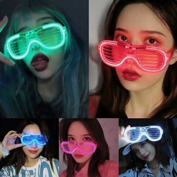 無用良品 百葉窗眼鏡 發光眼鏡 冷光眼鏡 LED眼鏡 LED 閃光眼鏡 蹦迪 派對 聚會 酒吧 夜店 萬聖節