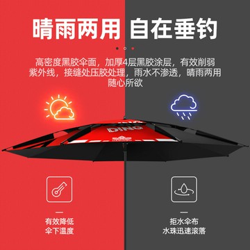 漢鼎釣魚傘大釣傘防暴雨遮陽傘防曬傘雙層加固萬向傘折疊大傘新款