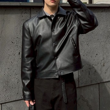 【Metanoia】🇰🇷韓製 短版翻領皮外套