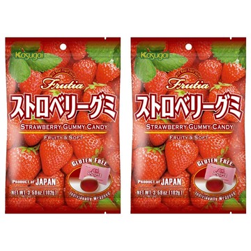 Kasugai 春日井 果汁軟糖 草莓軟糖 無麩質 獨立包裝 日本製造  102g  2袋