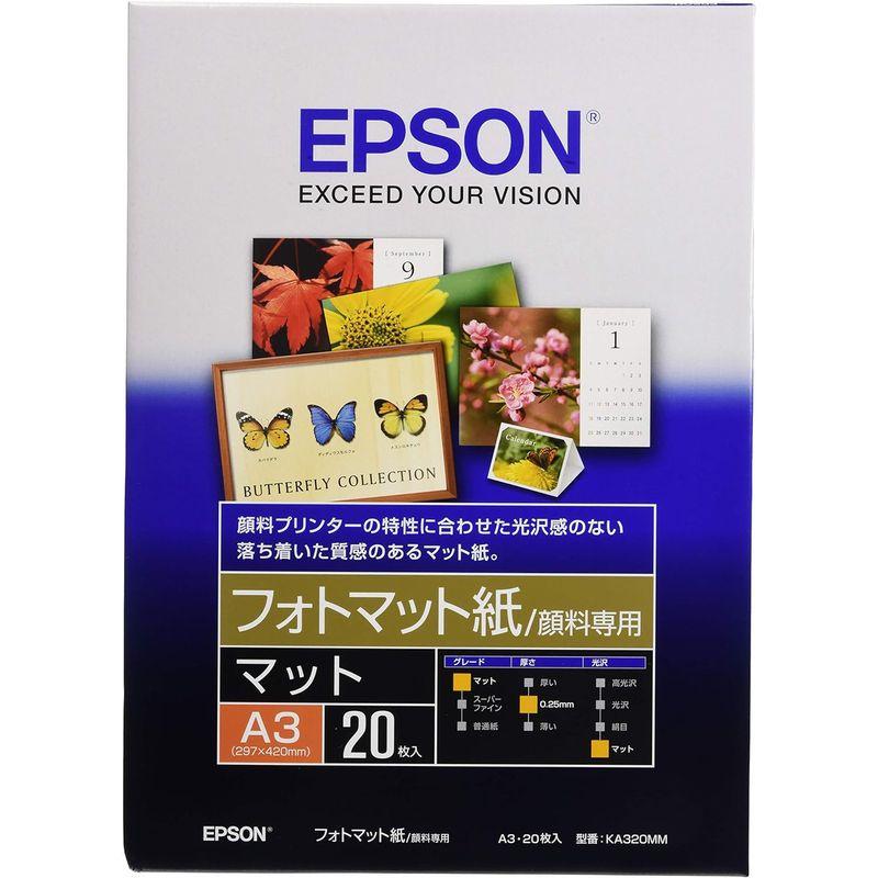 エプソン EPSON フォトマット紙顔料専用 A3 20枚 KA320MM
