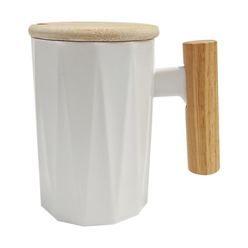 Caldo 卡朵生活 木柄斜紋附蓋 M201  白色  1個