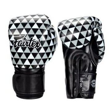 『VENUM旗艦館』Fairtex 10oz 新款圖案 健身房拳擊手套~重擊打沙袋拳套~個性化改裝-黑色菱鏡 BGV14