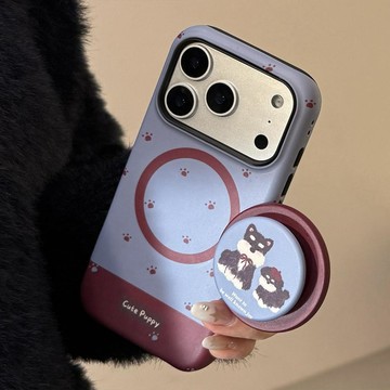 ✨限時下殺✨磁吸支架蘋果16手機殼iPhone17pro適用max菲林15冬日小狗11硬高級