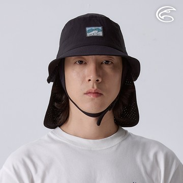 ADISI 環保紗速乾超撥水水陸衝浪帽(護頸可拆) AH24037 黑色 (S-XL)｜防潑水 吸濕 排汗 快乾 透氣