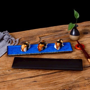 創意窯變長方形盤長條盤平板盤壽司盤甜品小吃盤擺臺刺身盤商用盤