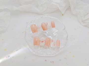 【YUE】喵語萌爪 - 橘粉閃粉貓爪印重工穿戴甲 M碼