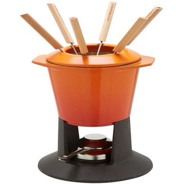 Le Creuset 法國系列廚具 鑄鐵小火鍋 火焰橘 (LC212)