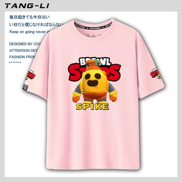 荒野亂斗BrawlStars貓咪凱特游戲周邊純棉短袖T恤男女學生半袖夏