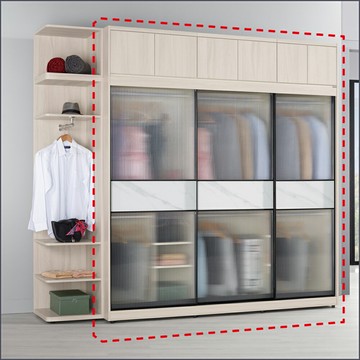 7尺被櫥式鋁框滑門(衣櫥+被櫃)二件式 收納衣櫃 玻璃門衣櫥【149A0388】Leader傢居館149-A212+A214+A211