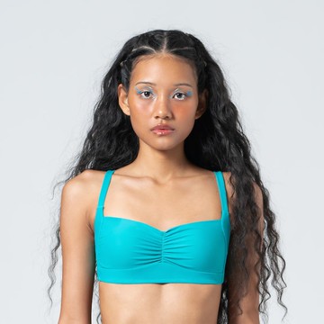 純色 VIRIDIAN 褶飾文胸