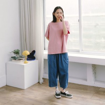 【Dailo】舒適帥氣休閒褲 淺藍 深藍