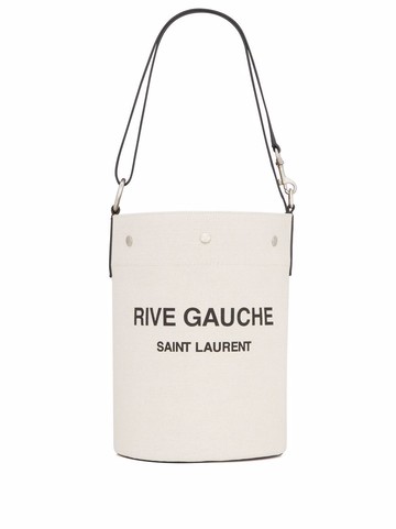 Saint Laurent - Rive Gauche shopping bag - women - Brass/Bos Taurus/Fabric - One Size - Neutrals