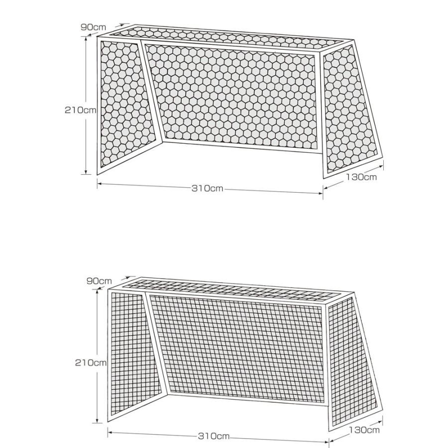 カネヤ ジュニアサッカーゴールネット 四角目ミドルグレード K-3173 幅
