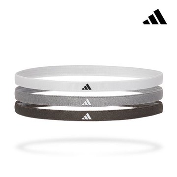 Adidas 止滑運動髮帶組(曜石黑/象牙白/冷冽灰)