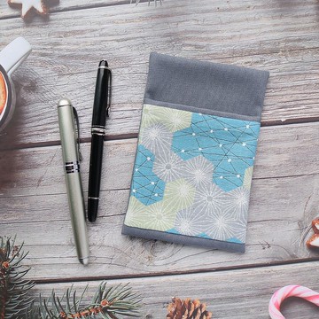 【夏雪-藍】口袋型筆袋 護理師筆袋 醫師筆袋 日本進口布