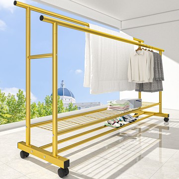 特粗晾衣架落地衣架立式特厚掛衣架臥室家用宿舍陽臺移動衣桿簡易