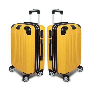 【Alldma鷗德馬】24吋繽紛玩色拉鏈行李箱S3-日光黃(贈B2束帶)