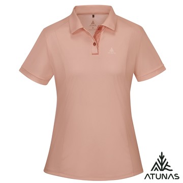 【ATUNAS 歐都納】女循環酷涼節能抑菌短袖POLO衫A1PS2508WC蜜桃粉