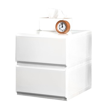 【HOUSE】中栗子純白無印風一層抽屜式收納箱-2入【3號-台灣製造】3號中栗子(2入)