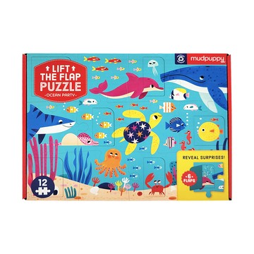 mudpuppy 翻蓋拼圖 海洋派對  12片  1盒