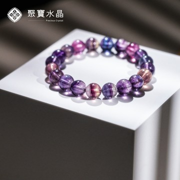 【彩螢石手珠】手排 晶洞 原礦 手鍊 晶簇 晶花 手鍊 貔貅 紫超七 超七水晶 聚寶水晶