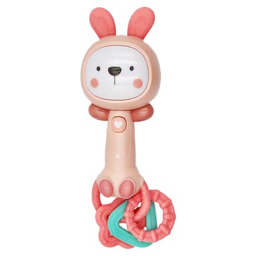 双美生活文創 萌萌兔音樂手搖鈴  粉紅色  1個