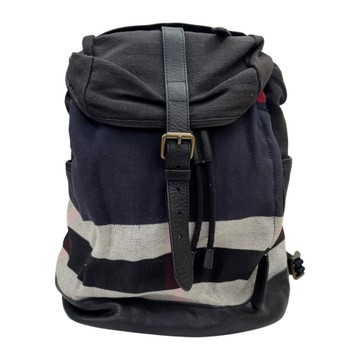 BURBERRY 巴寶莉 黑色 帆布 後背包 【二手名牌BRAND OFF】