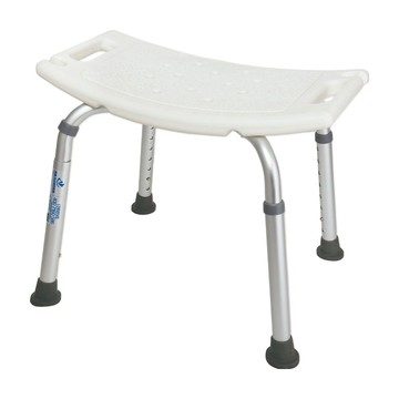 無背舒適洗澡椅  白色 + 銀色  1個