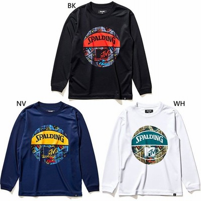 スポルディング ジュニア キッズ ロングスリーブ Tシャツ MTV プレイド ボール バスケットボールウェア トップス 長袖Tシャツ SJT22179M