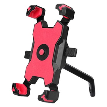四邊超穩固自動手機支架  滑板車/自行車/電動車/摩托車通用  把手型/後視鏡型  PVC/鋁合金  黑紅