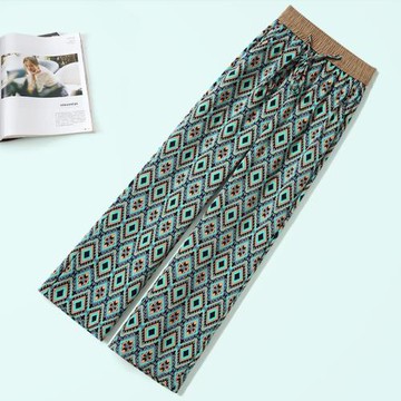 雪紡闊腿褲女夏季薄款2023年新款高腰垂感小個子碎花夏天涼快褲子