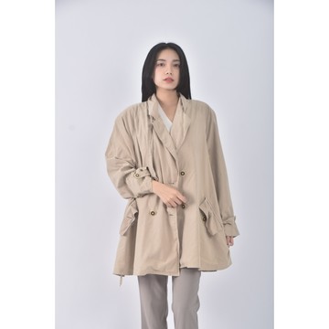 (M) min duh質感風衣杏色外套二手衣