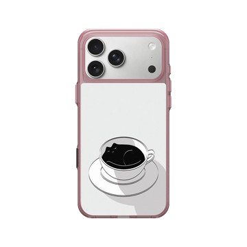 iPhone 17 Pro Max Clear (相機按鈕) 晶醺玫 - ilovedoodle (Lim Heng Swee) - Coffee Cat: 喵美式