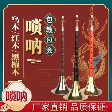 獨家正品🔥嗩吶 嗩吶為王 嗩吶樂器 烏木 專業者 初學者 初學者紅木黑檀烏木嗩吶樂器全套初學者入門嗩吶成人大小號嗩吶