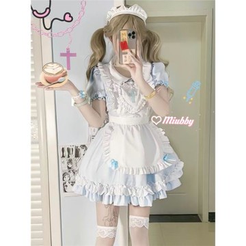 Miubby「十字姬」日系軟妹Lolita淡藍粉女仆裝連衣裙萬圣節cos服