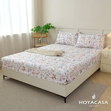 HOYACASA 100%天絲枕套床包三件組-花朝暮雨(單人)