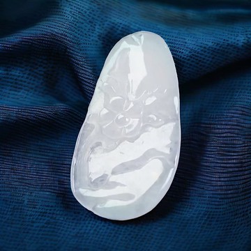 冰種翡翠巧雕小花項鍊 | 天然緬甸玉A貨翡翠 | 送禮