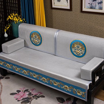 夏季涼席沙發套罩冰絲滕竹藤席坐墊夏天款防滑沙發巾靠背巾涼墊子